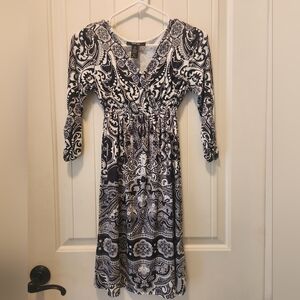 Style & Co. Dress, Black & White Print, NWT, Size-Petite- PP